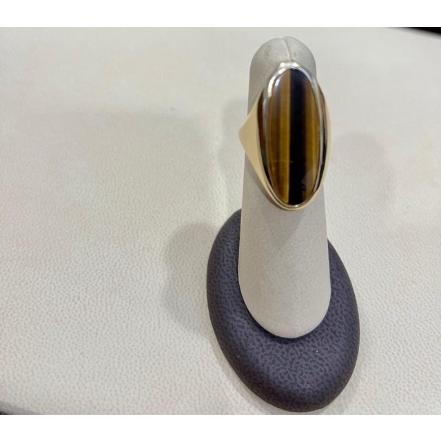Large Oval Tiger's Eye Ring 14 Karat Yellow Gold 20 Grams For Sale - Image 17 of 18