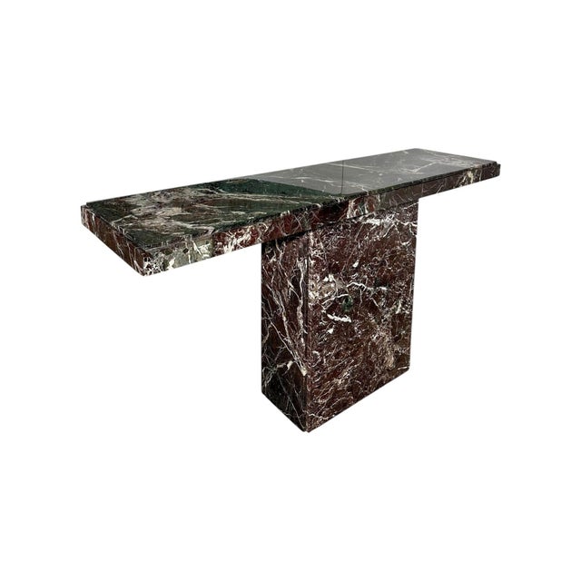 Mid-Century Modern Multi Colored Marble Console Table, Italy 1970 For Sale - Image 3 of 10