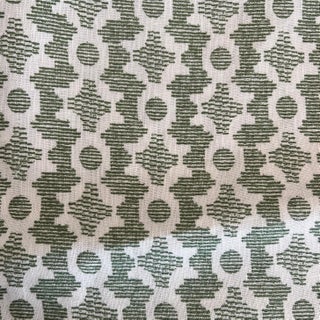 Sister Parish Green Clara B Cotton Linen Fabric Remnant- 3/4 Yard For Sale