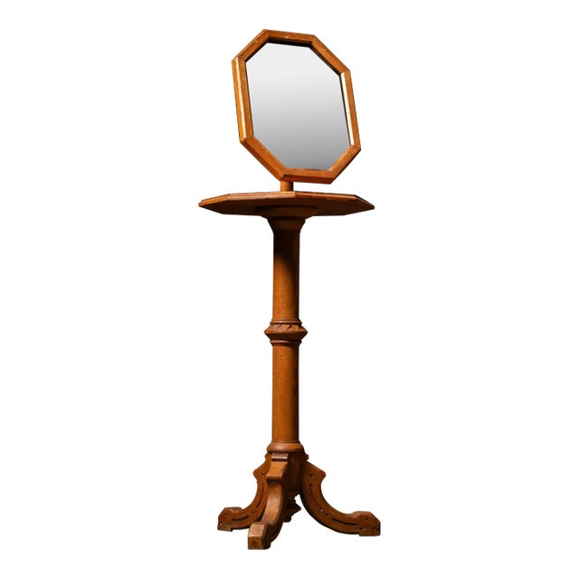Early 20th Century Wooden Shaving Mirror For Sale