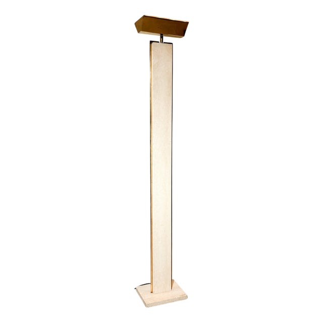 Travertine Floor Lamp by Camille Breesch For Sale