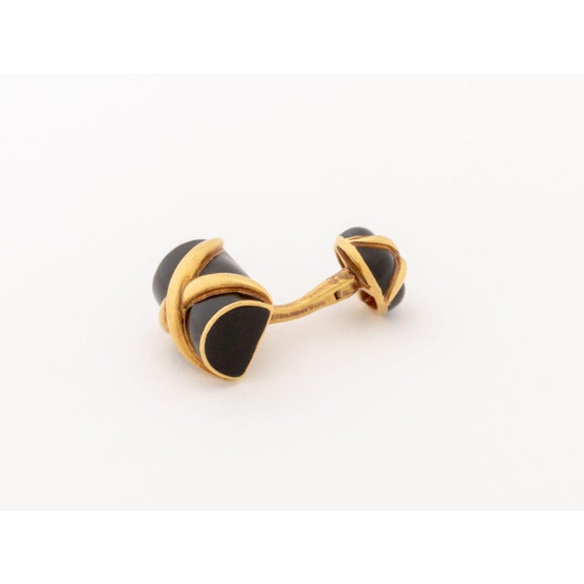 Schlumberger X Tiffany & Co. Gold Enamel Cufflinks For Sale In New York - Image 6 of 8