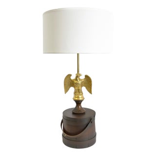 Federal Style Eagle Table Lamp in Gilt Metal, 1950s For Sale