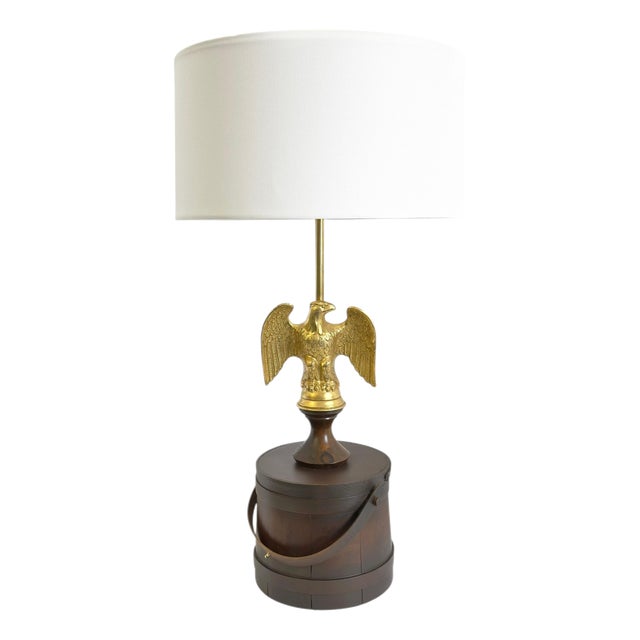 Federal Style Eagle Table Lamp in Gilt Metal, 1950s For Sale