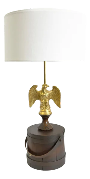Federal Style Eagle Table Lamp in Gilt Metal, 1950s