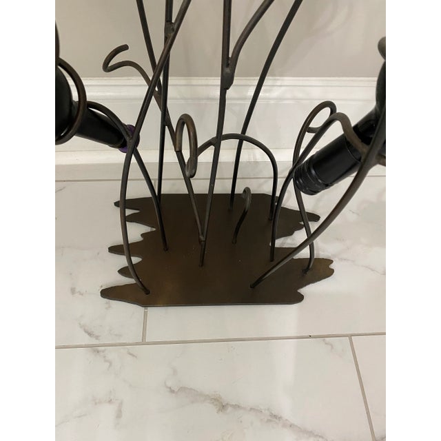 Late 20th Century Vintage Wrought Iron Sculptural Wine Rack For Sale - Image 5 of 7