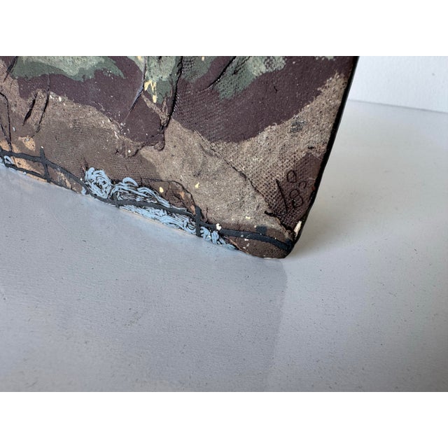 1983 Vintage Studio Pottery Landscape Design Slab Vase For Sale - Image 4 of 12