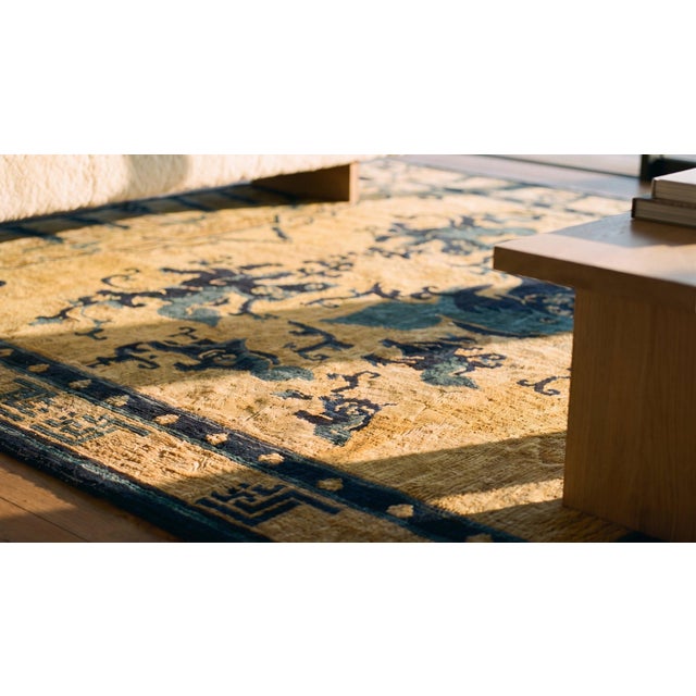 Antique Chinese Ningxia Rug 4' 4'' x5' 8'' For Sale - Image 9 of 10