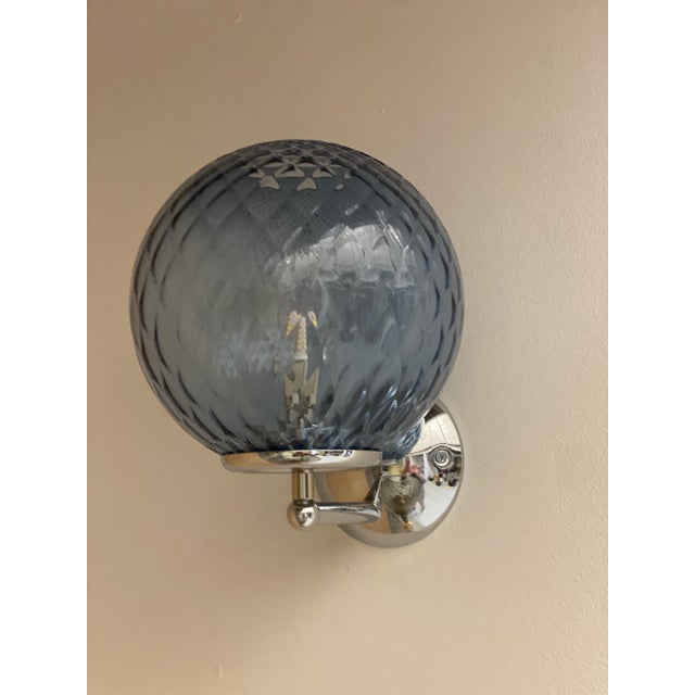 Contemporary "Ballotton" Blue Murano Glass Wall Sconce For Sale - Image 12 of 12