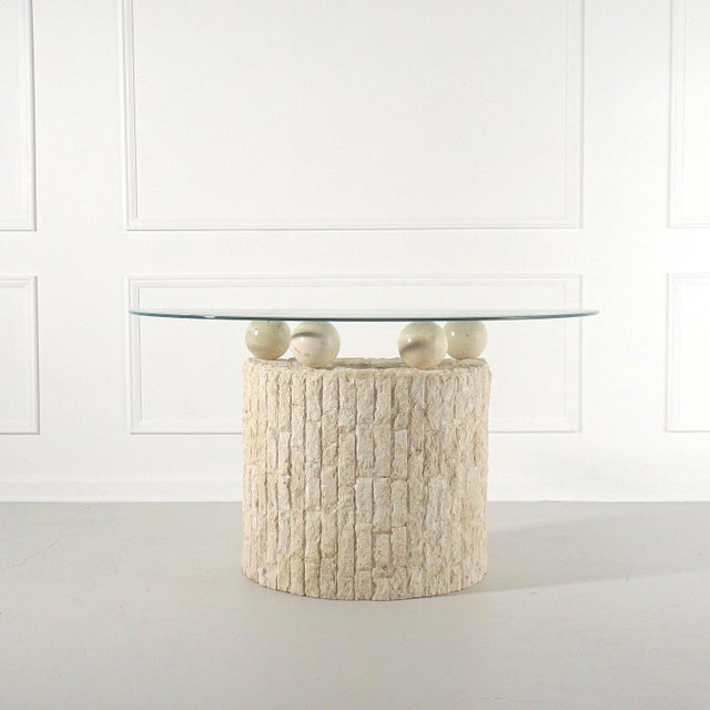 Post Modern Demilune Mactan Stone Console Table Chairish