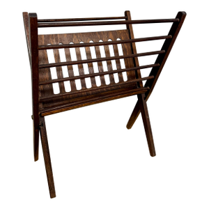 Midcentury Wood Folding Magazine Rack