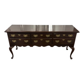 Late 20th Century Harden Queen Anne Style Solid Cherry Sofa Sideboard Console Table For Sale