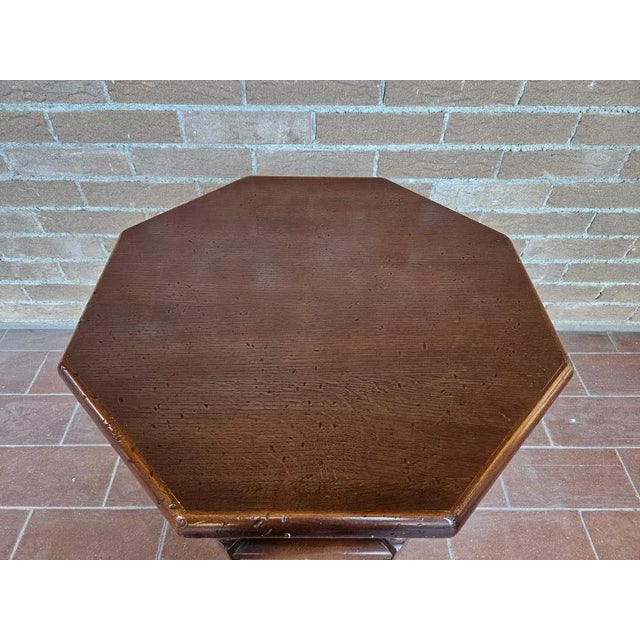 Small octagonal wooden living room table, perfect for using coffee table or to welcome guests. Normal wear signs due to...