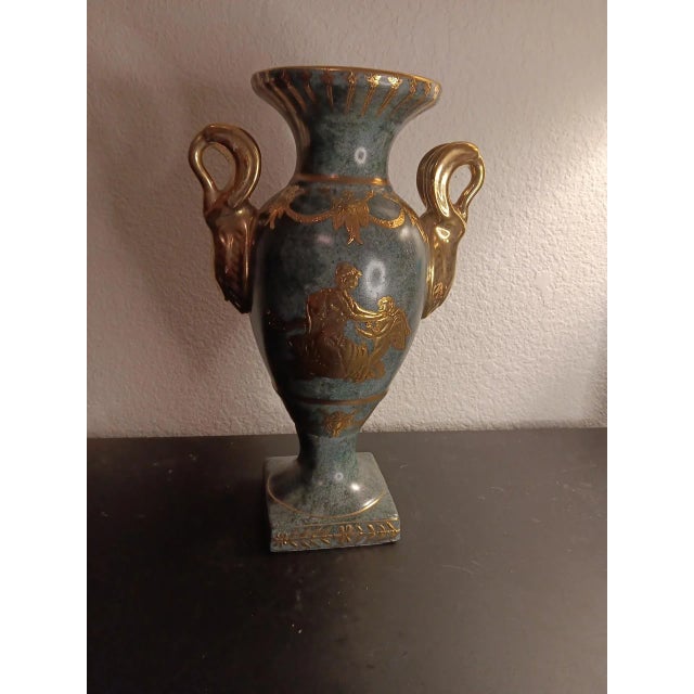 1950s Sevres Style Nora Fenton Canada Gilted Dual Handle Urn Vase For Sale In Dallas - Image 6 of 8