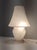 Vintage Italian White Murano Glass Table Lamp with Pink Marble Effect, 1970s For Sale - Image 7 of 16