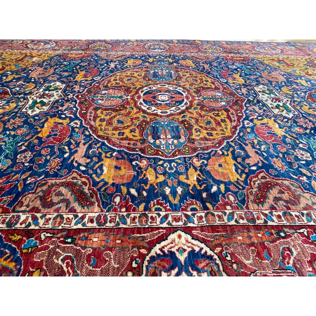 Vintage Kashan Shikargah Hunting Rug For Sale - Image 12 of 16