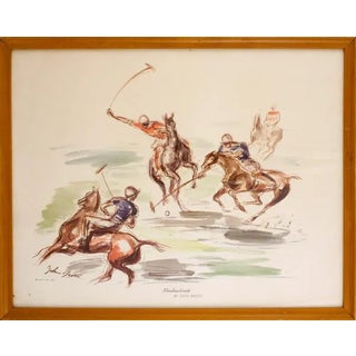 Meadow Brook Polo Match 1953 Print by John Groth For Sale