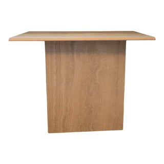 Vintage Italian Polished Travertine Console Table For Sale