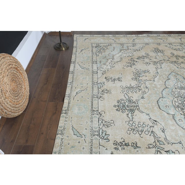 1970s 1970s Vintage Persian Handmade Wool Cotton Orange Area Rug For Sale - Image 5 of 11