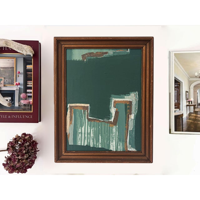 Step into a world where deep forest meets quiet stillness. "Cabin Fern IV" is a striking original abstract painting...