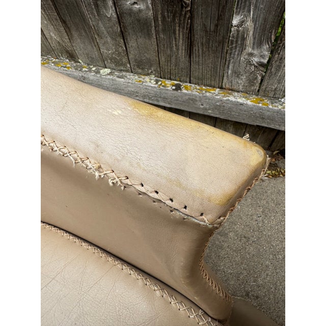 Vintage Budji Layug Style Leather and Rattan Barrel Chairs - Set of 4 For Sale - Image 9 of 10