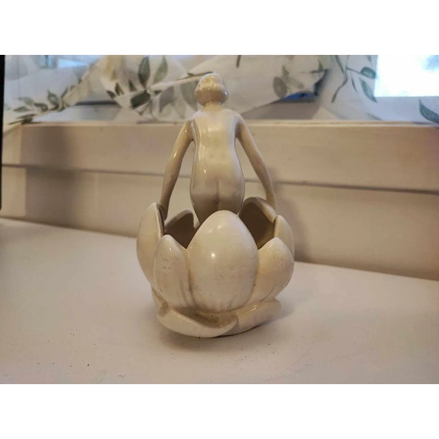 Art Deco Porcelain Figure Girl in Lilac, 1920s For Sale - Image 3 of 9