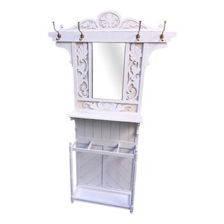 Antique Art Nouveau Hallway Wardrobe in Oak, 1890s For Sale
