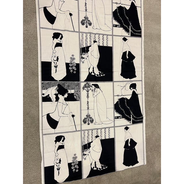 Art Nouveau Aubrey Beardsley Textile by Bloomcraft 4.5 Panel Piece For Sale - Image 14 of 15