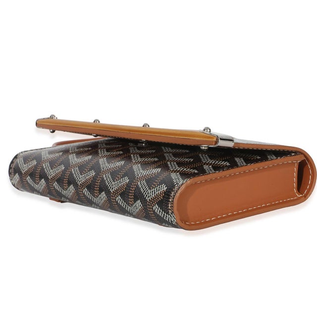 Textile Gold Black Goyardine Monte Carlo Mini Clutch For Sale - Image 7 of 9