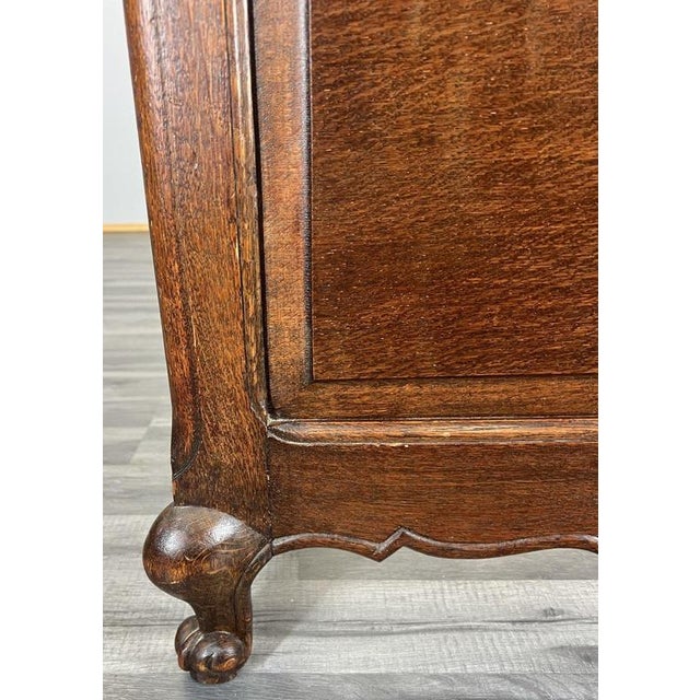 Vintage French Louis XVI Style Oak Single Bed Frame with Carved Headboard For Sale - Image 6 of 14