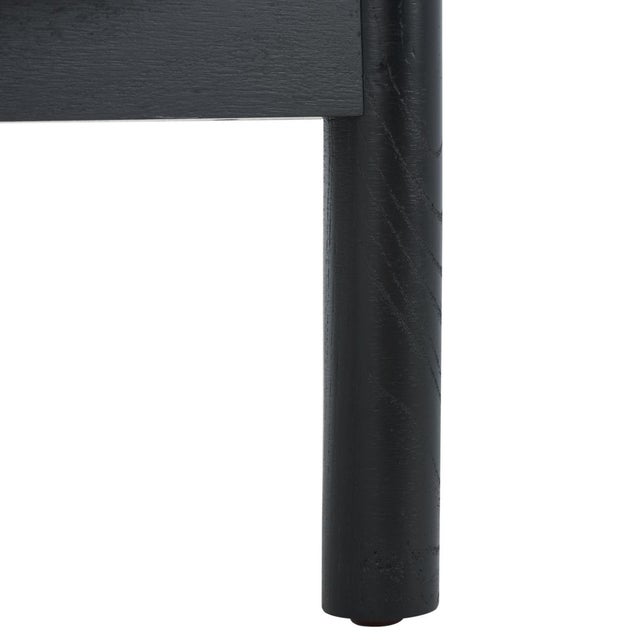 Early 21st Century Karyna Rattan & Glass Accent Table With Shelf in Black / Natural For Sale - Image 5 of 8