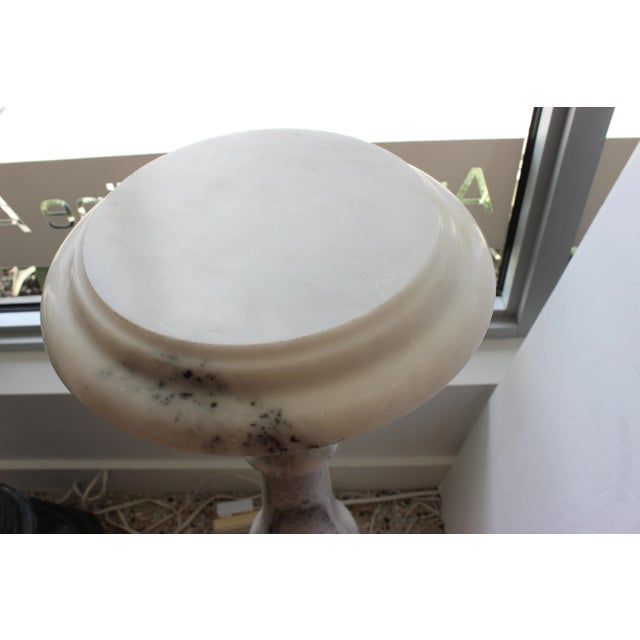 1930's Marble Balustrade Form Pedestal 34 1/2" White and Gray From Italy For Sale - Image 4 of 13