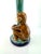 Ceramic Vintage Majolica Style Monkey Vase With Fluted Lily Form Rim For Sale - Image 7 of 10