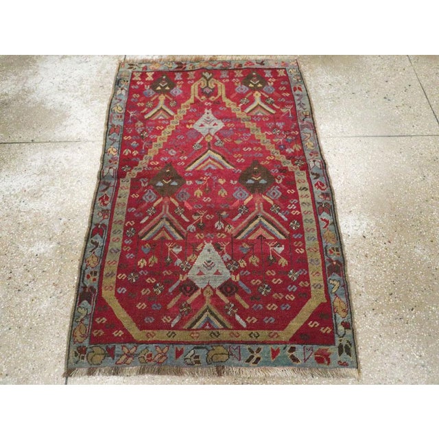 Rustic Galerie Shabab Collection Early 20th Century Turkish Ghourdes Throw Rug For Sale - Image 3 of 9