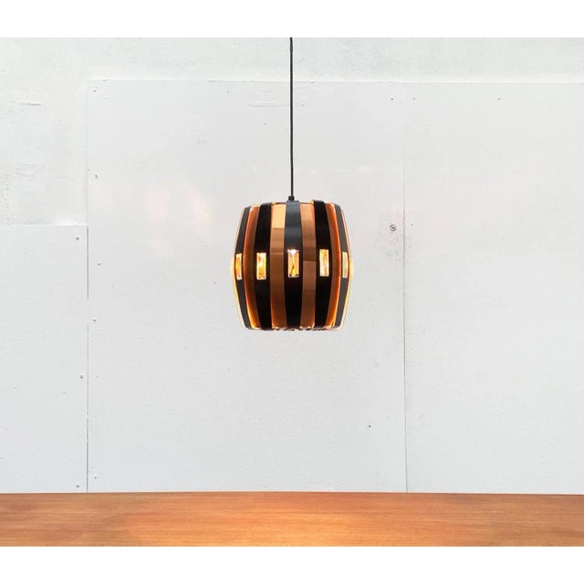 Mid-Century Danish Copper & Black Metal and Prism Pendant Lamp by Werner Schou for Coronell Elektro For Sale - Image 16 of 18