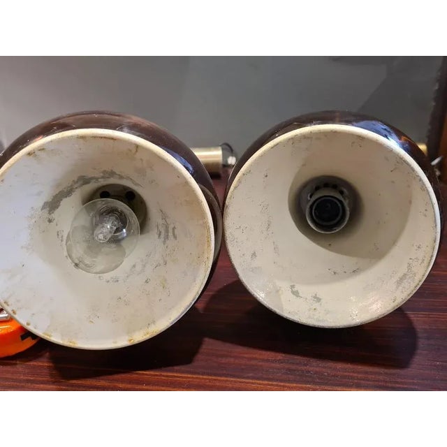 1960s Brass & Wood Lights from Stilux, Italy, Set of 2 For Sale - Image 5 of 14