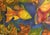 Küchel Silvia La Bella, Fish Collage Colorful, 1998, Oil on Canvas For Sale - Image 7 of 13
