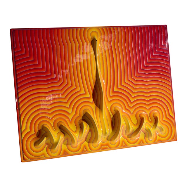 J. McCarthy Mid Century 1976 Strawberry Fields Large Fiberglass Wall Art For Sale