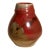 Wabi Sabi Handmade Studio Pottery Vase With Red & Earth Tone Reactive Glaze For Sale