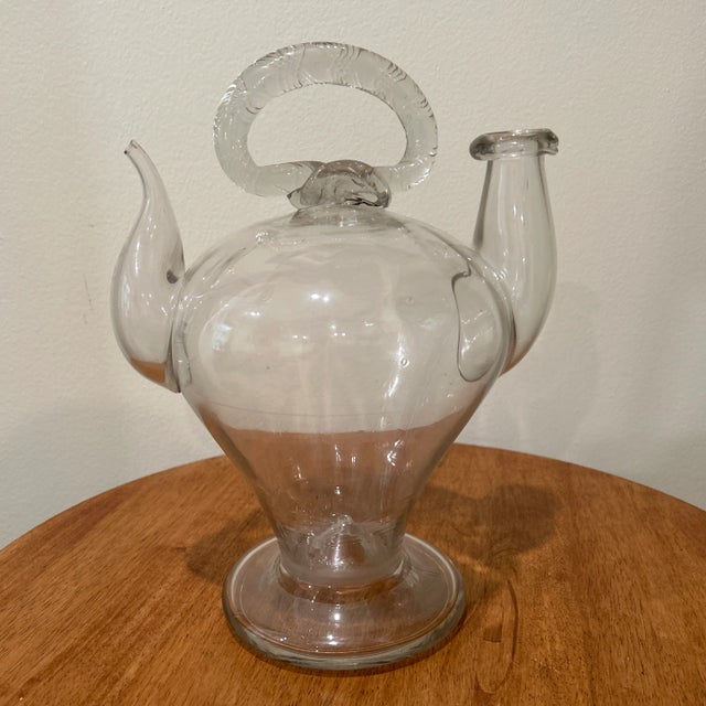 Vintage Holy Water Jug/ Cantir in Blown Glass 19th Century For Sale - Image 13 of 13