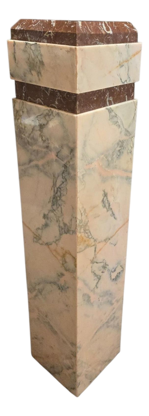 Art Deco Pedestal in Red Marble, Early 20th Century