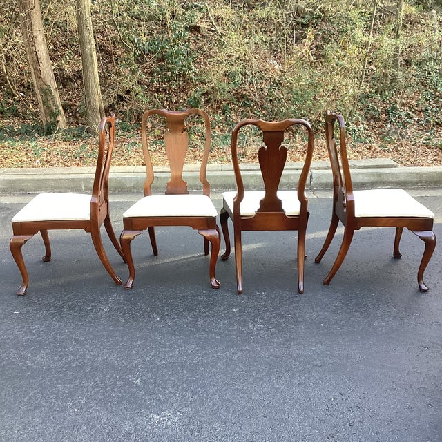 Brown Mid 20th Century of 12 Restored Solid Mahogany Queen Anne Dining Chairs For Sale - Image 8 of 10