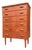 Danish Teak Chest of Drawers with Shell Handles and Lock For Sale