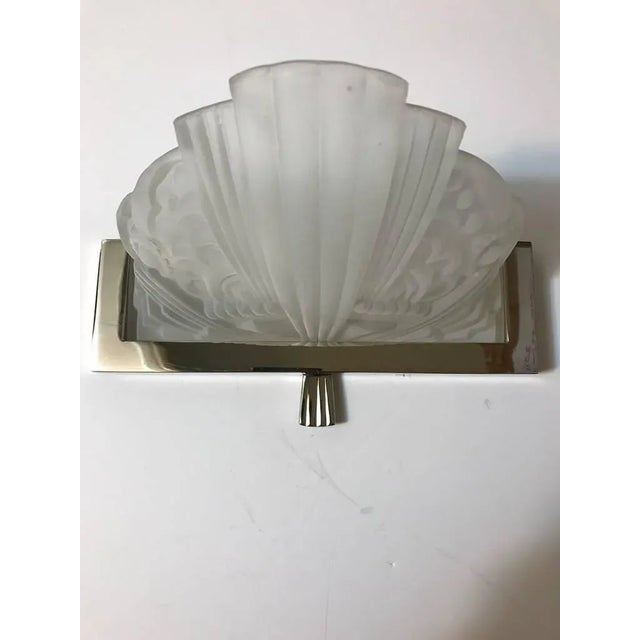 White Early 20th Century French Art Deco Sconces by Georges Leleu - a Pair For Sale - Image 8 of 10