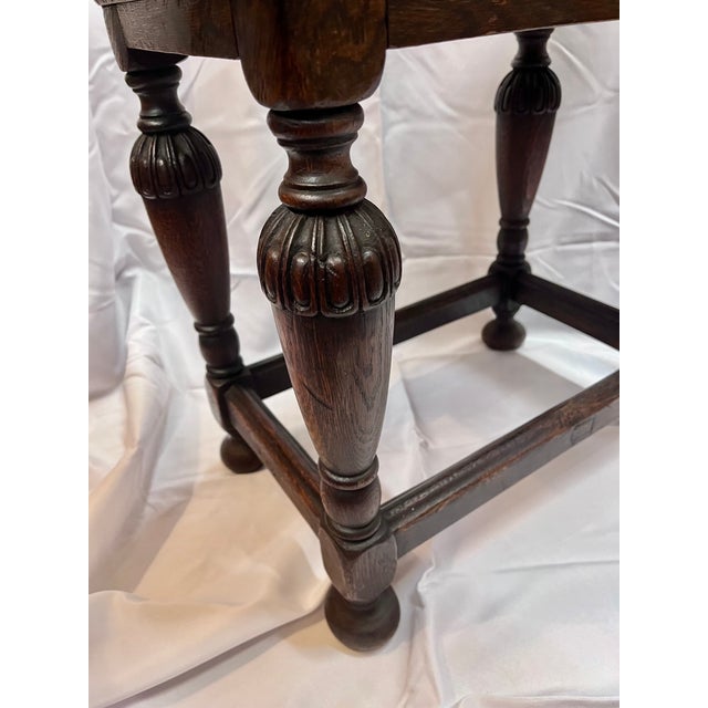 Antique 1800s English Oak Joint Stool/Side Table For Sale - Image 15 of 15