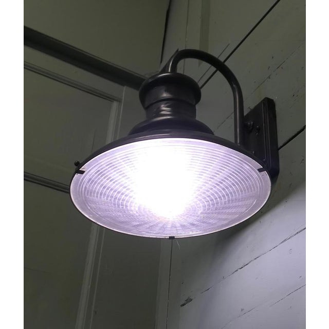 Metal Large Industrial Gun Metal Wall Light, 1930 For Sale - Image 7 of 8