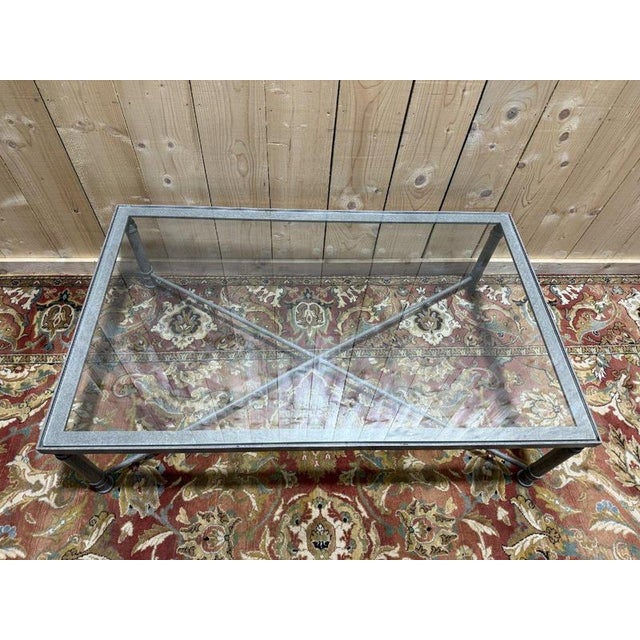 Coffee Table in Iron and Glass, 1980 For Sale - Image 3 of 7
