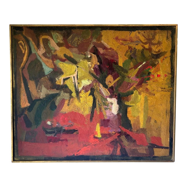 1960s Abstract Expressionist Painting by Gladys Aller, American School, Framed For Sale