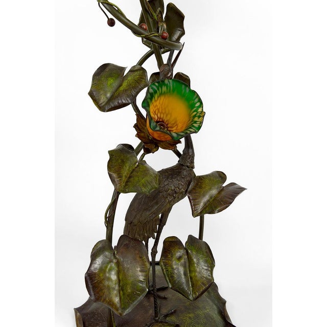 French Art Nouveau Heron Floor Lamp, 1890s For Sale - Image 11 of 18