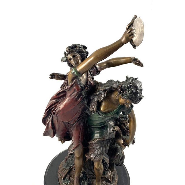Large 20th Century French Bronze of Dancing Figures with Tambourine For Sale - Image 3 of 8